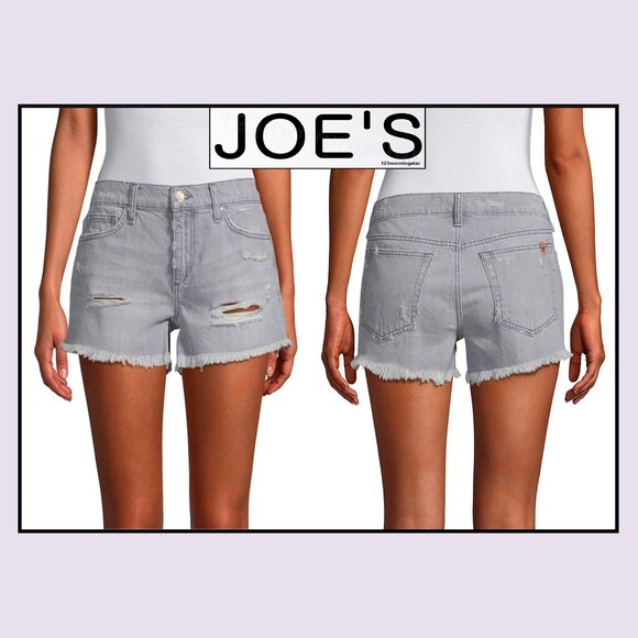 JOE's NEW GABRIELLE Grunge Distressed Denim Cut Off Shorts 30 - Picture 3 of 12